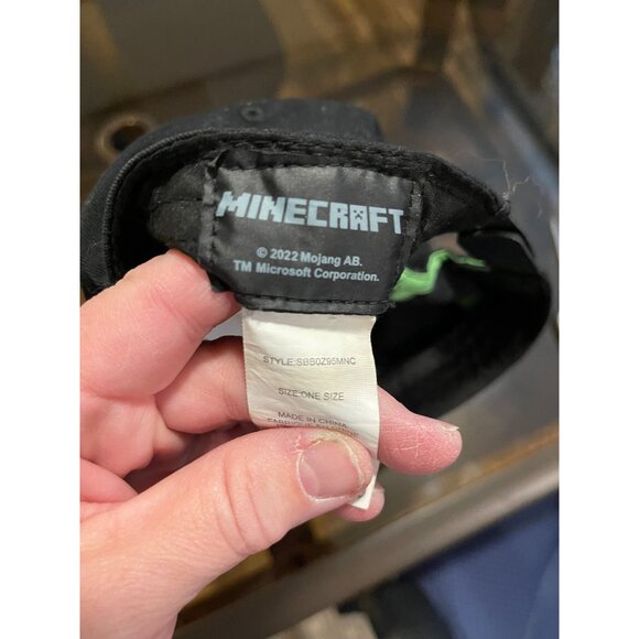 Unisex Minecraft Baseball Cap Black and Green Minecraft Logo One size Fits All - Picture 8 of 8